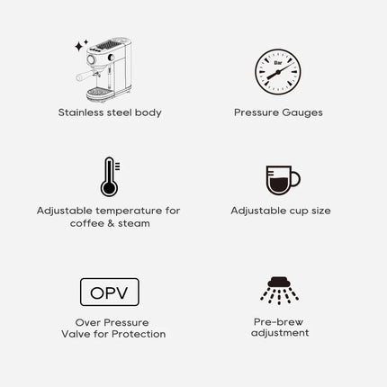 MyGiftHome 20 Bar Semi-Automatic Espresso Machine