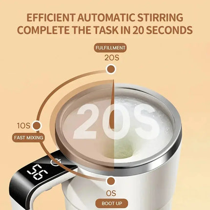 MyGiftHome 13oz Automatic Self Stirring Coffee Mug with Temperature Display