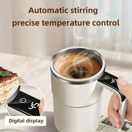 MyGiftHome 13oz Automatic Self Stirring Coffee Mug with Temperature Display
