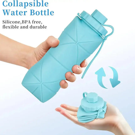 MyGiftHome 20oz Foldable Water Bottle for Travel and Sports