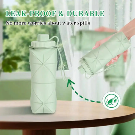 MyGiftHome 20oz Foldable Water Bottle for Travel and Sports