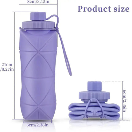 MyGiftHome 20oz Foldable Water Bottle for Travel and Sports