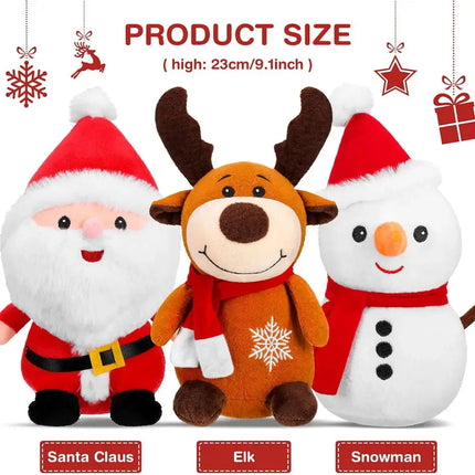 MyGiftHome Christmas Plush Toys Santa Claus Snowman Elk Granny