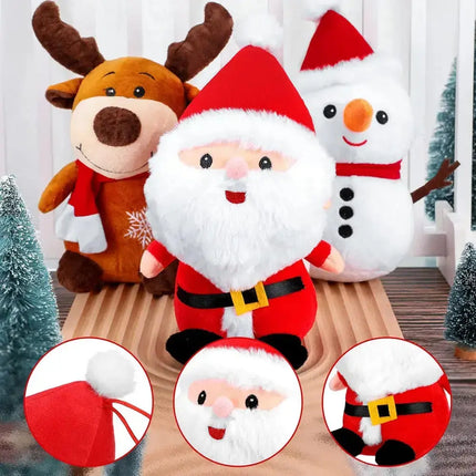 MyGiftHome Christmas Plush Toys Santa Claus Snowman Elk Granny