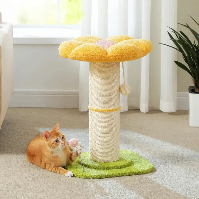 MyGiftHome Flower Cat Scratching Post with Cushion Perch