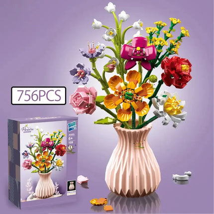 MyGiftHome Flower Model Building Blocks DIY Home Decor-756pcs