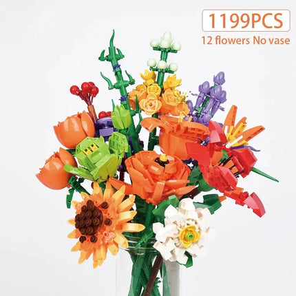 MyGiftHome Flower Model Building Blocks DIY Home Decor-1199pcs