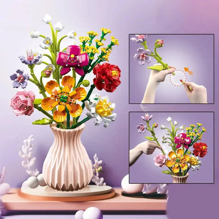 MyGiftHome Flower Model Building Blocks DIY Home Decor
