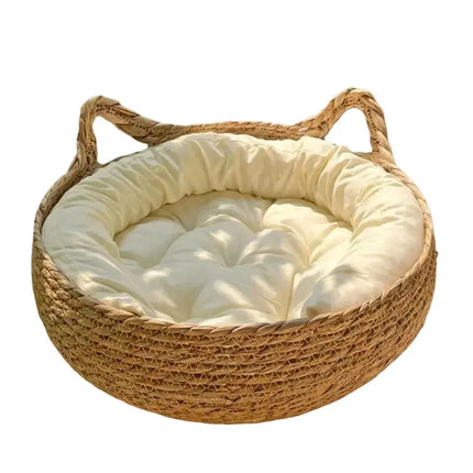 MyGiftHome Vine Woven Cat Bed with Washable Cotton Pad