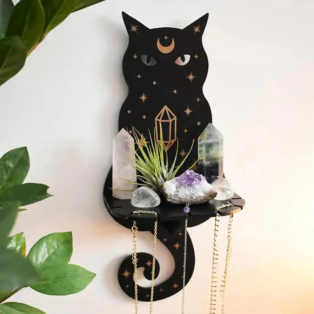 MyGiftHome Wall Mounted Candle Holder Wooden Crystal Display Shelf MyGiftHome