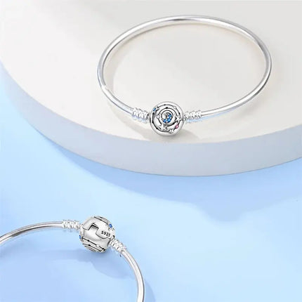 MyGiftHome S925 Silver Bangle Bracelet with Pendant