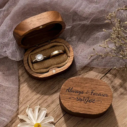 MyGiftHome Always & Forever Engraved Wooden Ring Box