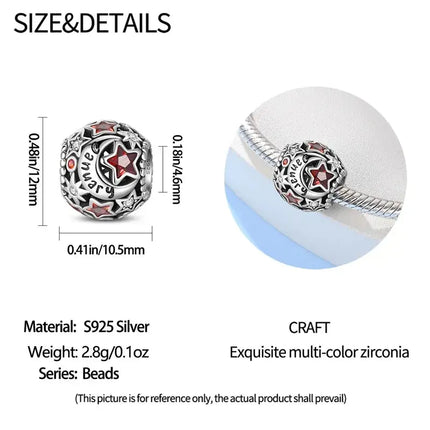 MyGiftHome 925 Sterling Silver Birthstone Beads for DIY Jewelry