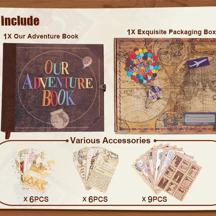 MyGiftHome Our Adventure Book Scrapbook Photo Album 146 Pages
