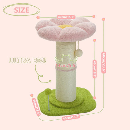 MyGiftHome Flower Cat Scratching Post with Cushion Perch