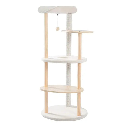 MyGiftHome 5-Layer Wooden Cat Tree Tower with Scratching Post
