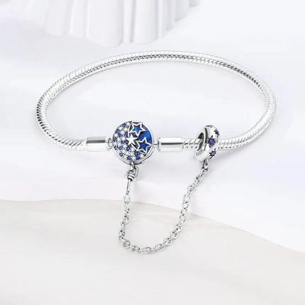 MyGiftHome S925 Silver Twisted Cable Bracelet with Pendant and Chain