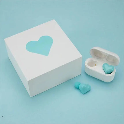 MyGiftHome Heart Shaped Earbuds Bluetooth Wirelessm Earphones-Blue
