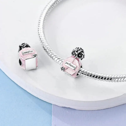MyGiftHome S925 Silver Pink Charms DIY Jewerlry Accessories