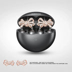 Black Earphone + Rose Gold Bow