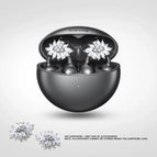 Black Earphone + Silver Flower