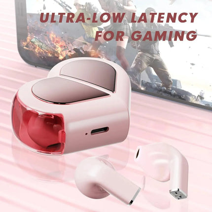 MyGiftHome Heart Shaped Rotatable Bluetooth Earphones