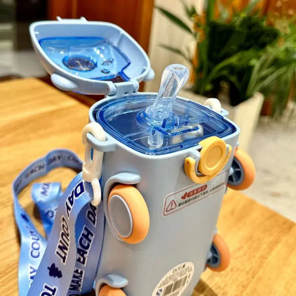 MyGiftHome 17oz Portable Plastic Kids Bus Water Bottle