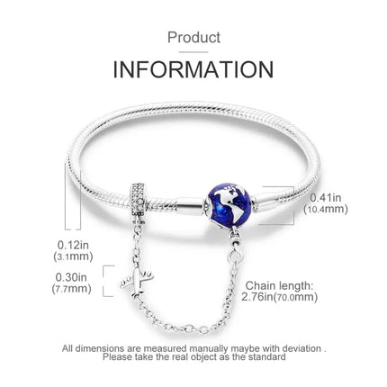 MyGiftHome S925 Silver Twisted Cable Bracelet with Pendant and Chain