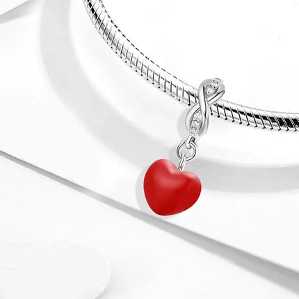 MyGiftHome 925 Sterling Silver Love Heart Charms