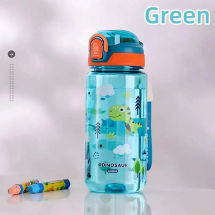 MyGiftHome 20oz Plastic Kids Sippy Cup with Silicone Straw-Green