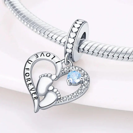 MyGiftHome S925 Silver Parent-Child Pendants for DIY Jewelry