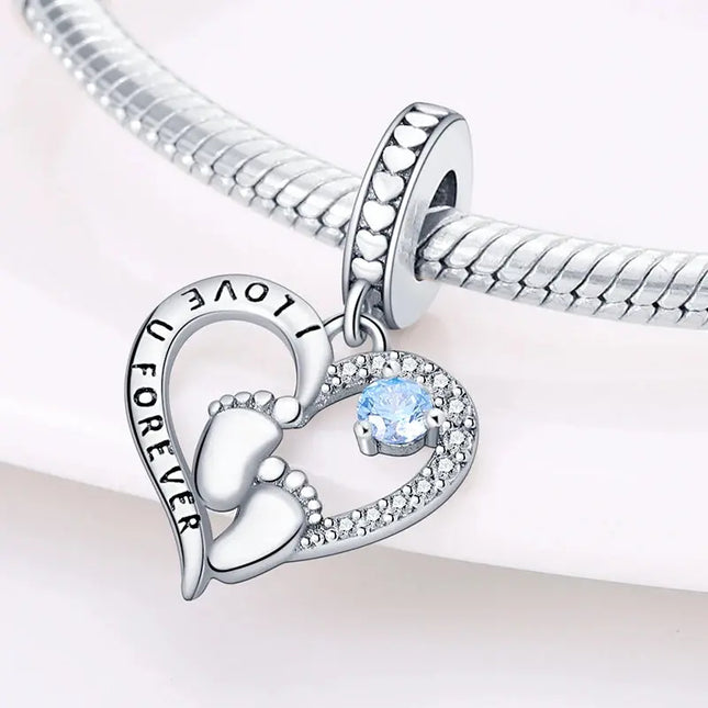 MyGiftHome S925 Silver Parent-Child Pendants for DIY Jewelry