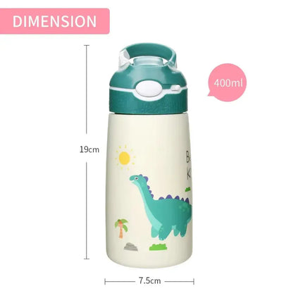 MyGiftHome 14oz Cartoon Kids Thermos Bottle with Safty Lock