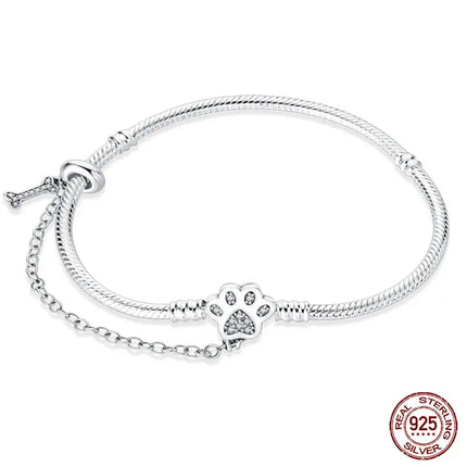 MyGiftHome S925 Silver Twisted Cable Bracelet with Pendant and Chain-Style 2