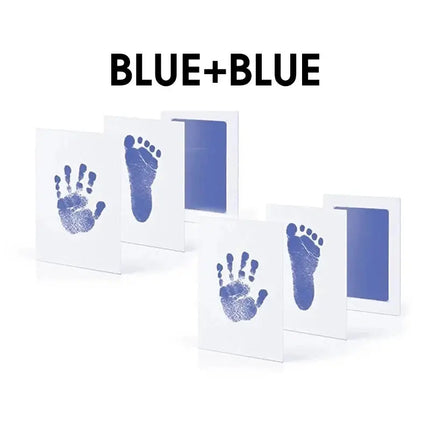 MyGiftHome Baby Hand and Footprint Clean Touch Inkless Pad-Blue+Blue