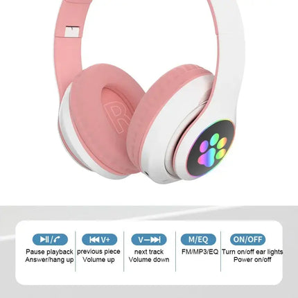 MyGiftHome Flash Lamp Cat Ear Headphones for Kids