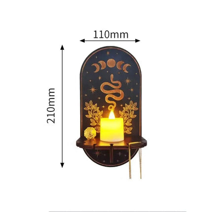 MyGiftHome Wall Mounted Candle Holder Wooden Crystal Display Shelf-Snake