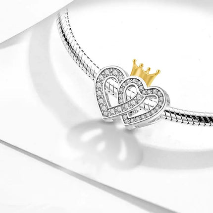 MyGiftHome 925 Sterling Silver Love Heart Charms