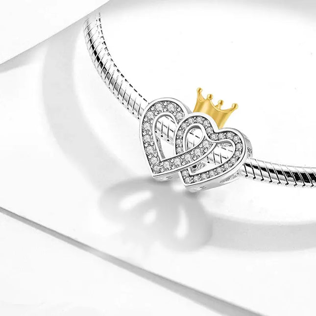 MyGiftHome 925 Sterling Silver Love Heart Charms