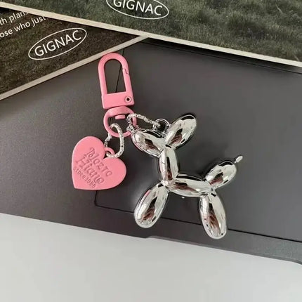 MyGiftHome Metallic Balloon Dog Keychain Bag Pendant-Pink