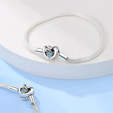 MyGiftHome S925 Silver Mesh Chain Bracelet with Pendant