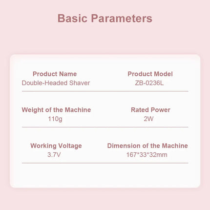 MyGiftHome 2 in 1 Dual-Head Women Electric Shaver