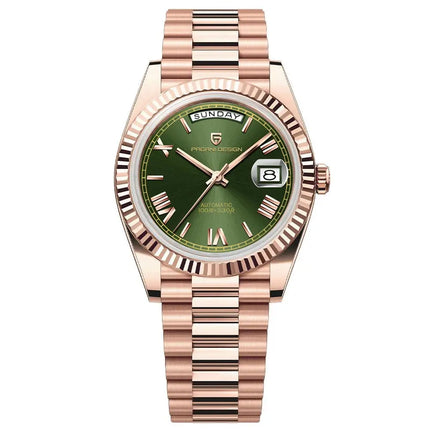 MyGiftHome DD36 Men's Luxury Automatic Watch (PAGANI DESIGN)-Rose Gold Green
