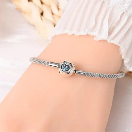 MyGiftHome S925 Silver Mesh Chain Bracelet with Pendant