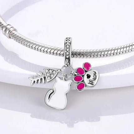 MyGiftHome S925 Silver Pink Charms DIY Jewerlry Accessories