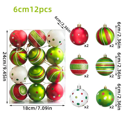 MyGiftHome Grinch Christmas Ball Decorations Xmas Tree Ornaments-12PCS