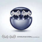 Blue Earphone + Silver Bow