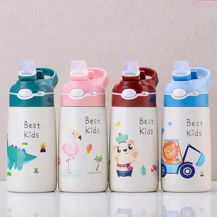 MyGiftHome 14oz Cartoon Kids Thermos Bottle with Safty Lock