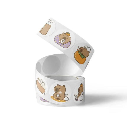 MyGiftHome 500PCS/Roll Cute Capybara Stickers