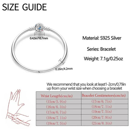MyGiftHome S925 Silver Bangle Bracelet with Pendant